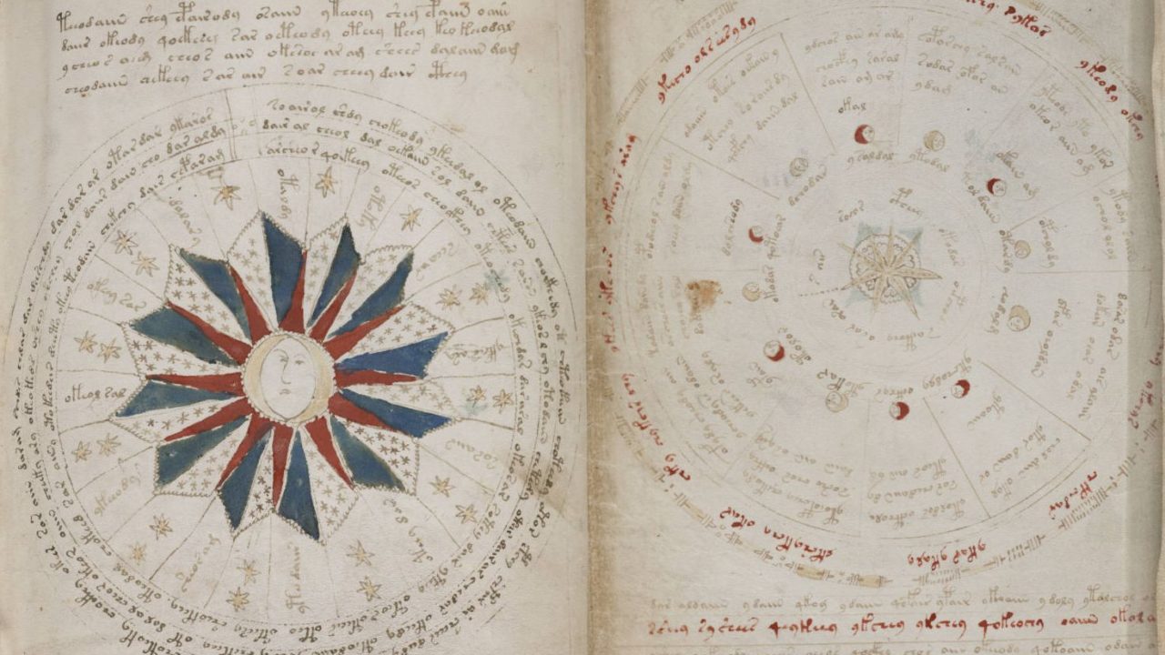ヴォイニッチ手稿の天体図に見える絵のページ